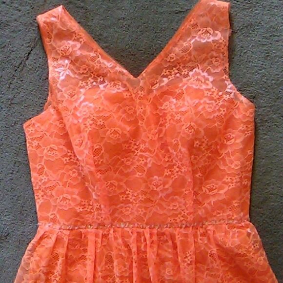 Azbro NWT Neon Orange Dressy Dress - Picture 1 of 10